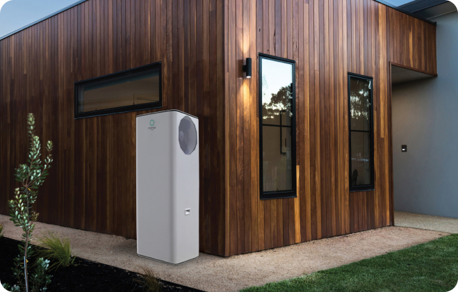 Emerald Heat Pump All in One in situ corner dark house