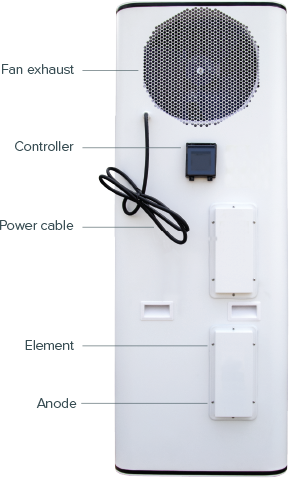 Emerald Heat Pump All-In-One System labelled parts 1