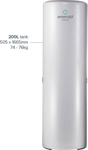 Split System Heat Pump dimensions 200L tank