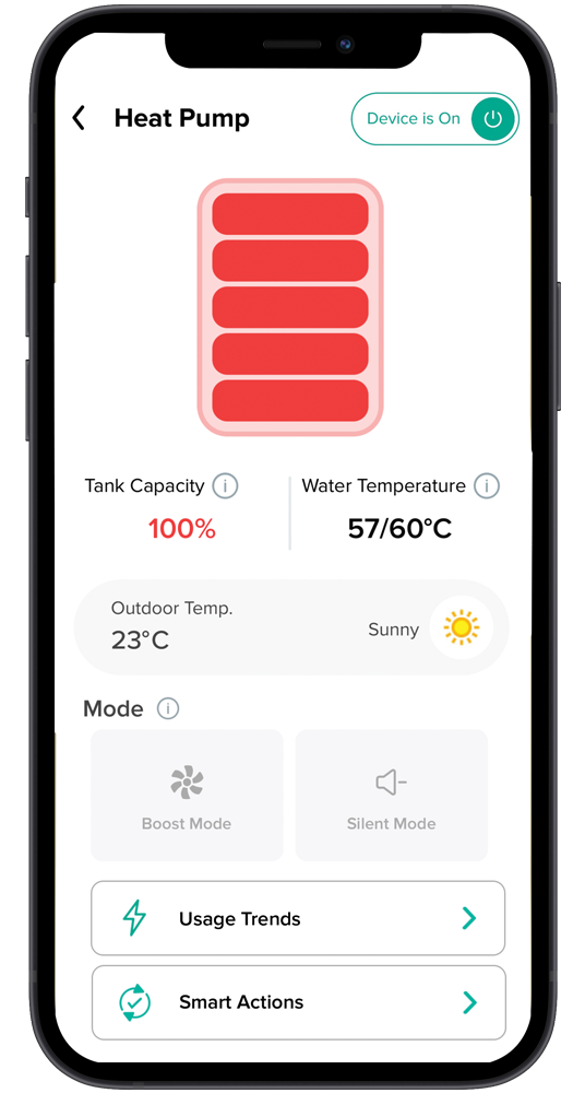 Emerald Heat Pump All in One Emerald App front