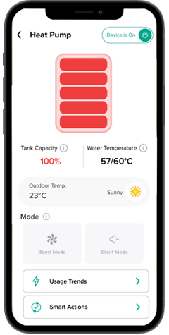 Emerald Heat Pump All in One Emerald App front