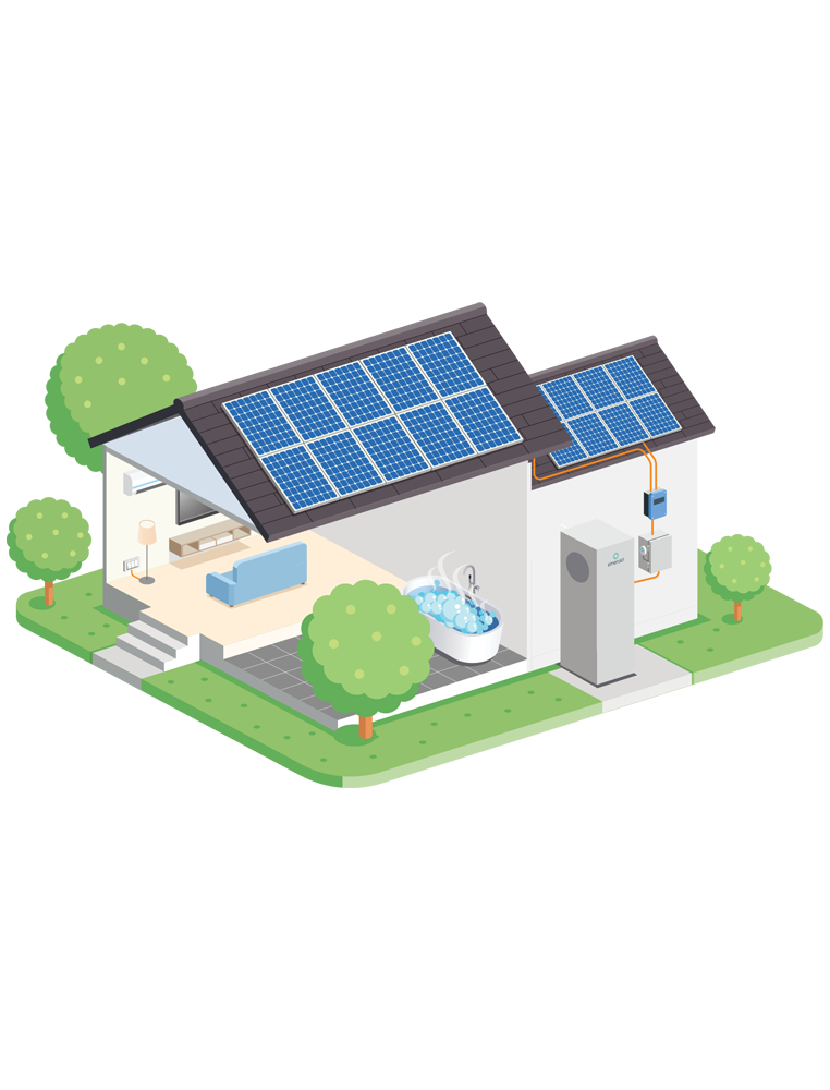 Emerald heat pump Solar Soaker house with bath