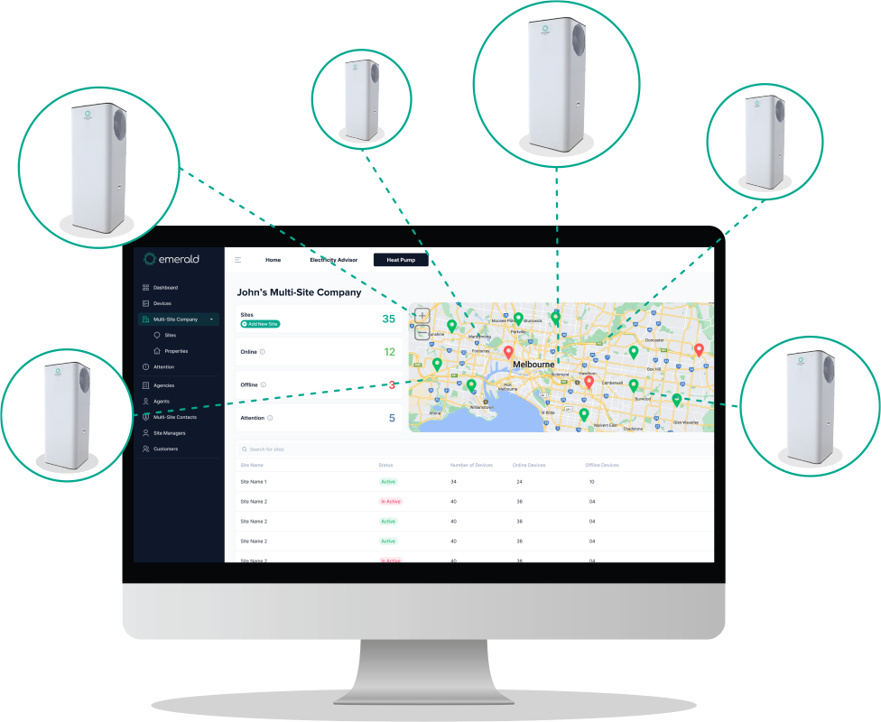 Emerald Network install locations visualisation