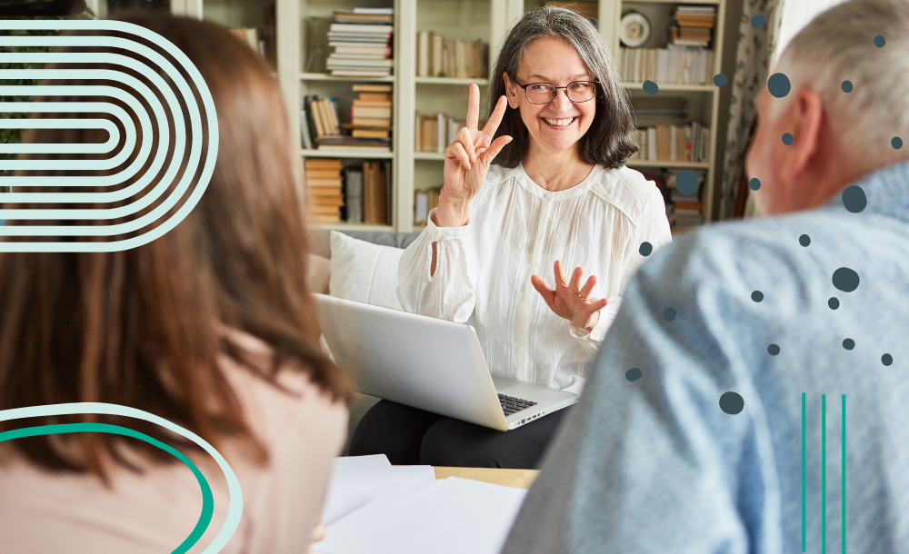 sitting at computer to find energy saving tips