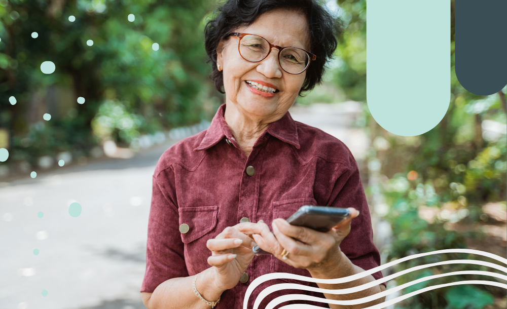 Woman controlling energy usage for Earth Hour